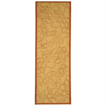 Safavieh 2 Ft. -4 In. X 6 Ft. -7 In. Runner Indoor-Outdoor Courtyard- Natural And Terra- Machine Made Rug CY2726-3201-27